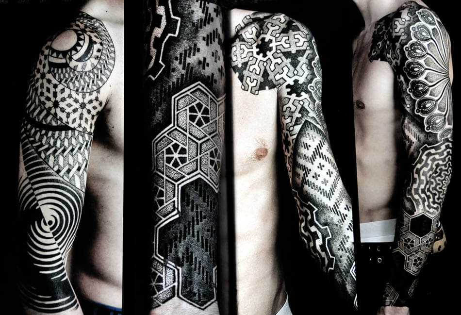 Tattoo tagged with abstract big blackwork dotwork facebook geometric  mandala nicovalencia op art sacred geometry sleeve of sacred geometry  shapes twitter  inkedappcom