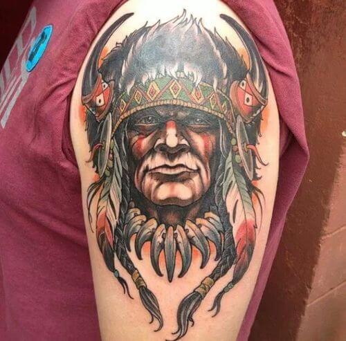 Native american warrior by Oleg Turyanskiy: TattooNOW
