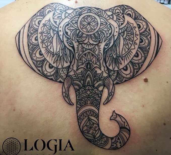 tatuaje elefante hindu mandala logia barcelona