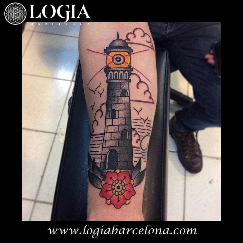 tattoo lighthouse old school