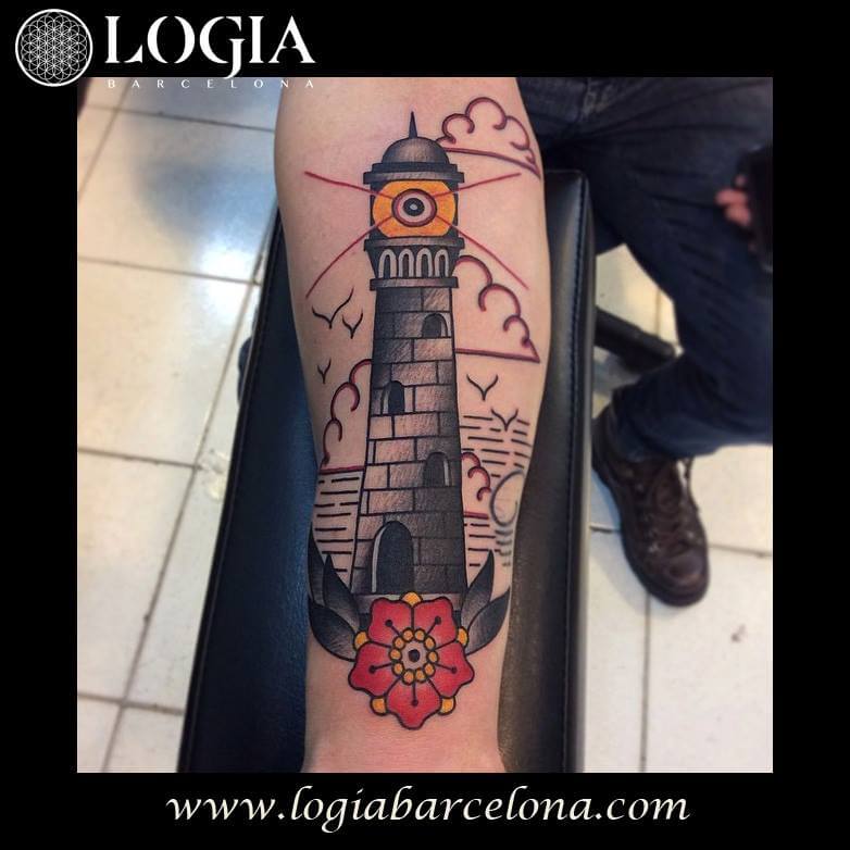 minimalist lighthouse tattoo design on Craiyon