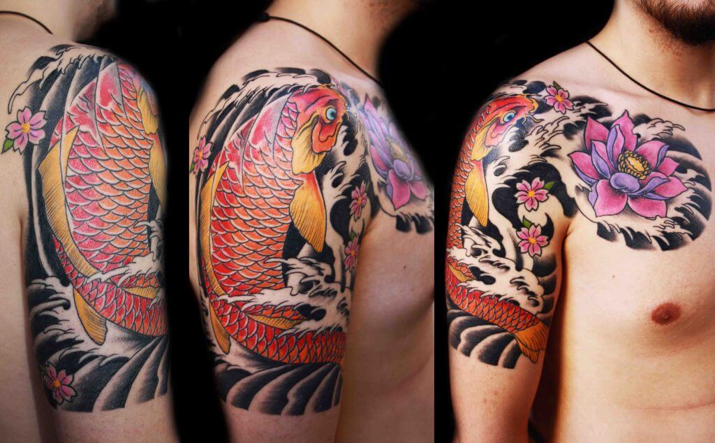 tatuatge de peixos carpa koi