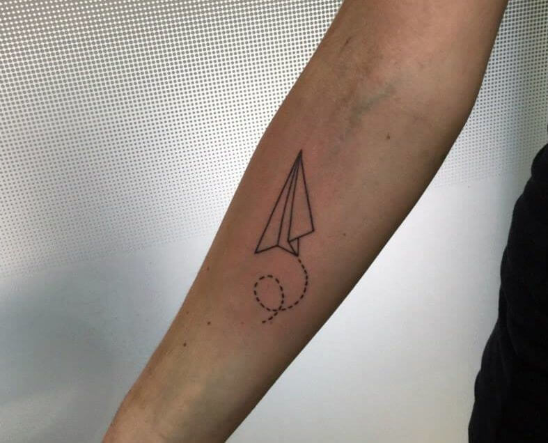 paper airplane tattoo