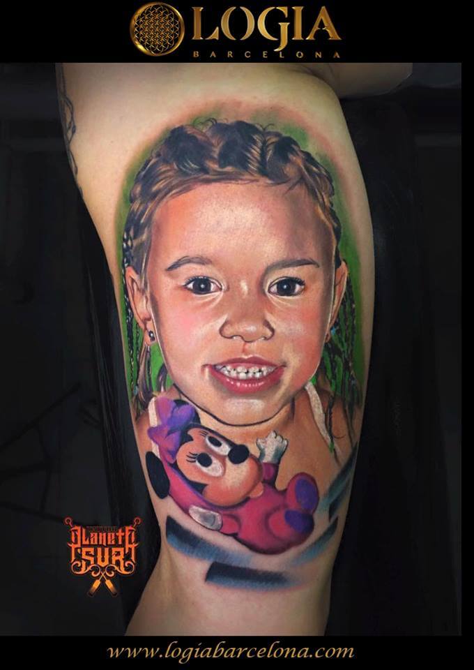 tatuaje realista hija Logia Barcelona