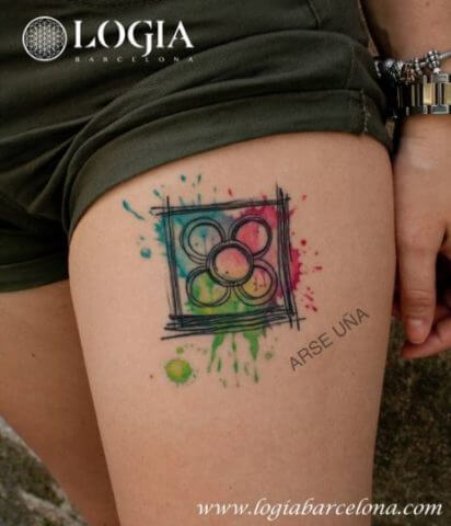 Tatuaje del adoquín de Barcelona