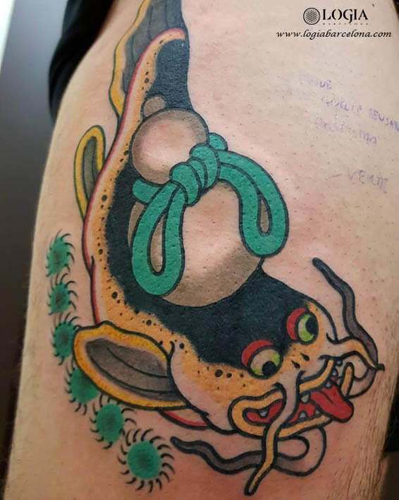 tatuatge peix japones namazu logia barcelona lelectric
