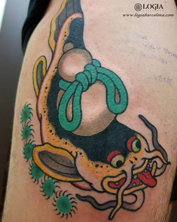 tatuaje namazu pez japones logia barcelona lelectric