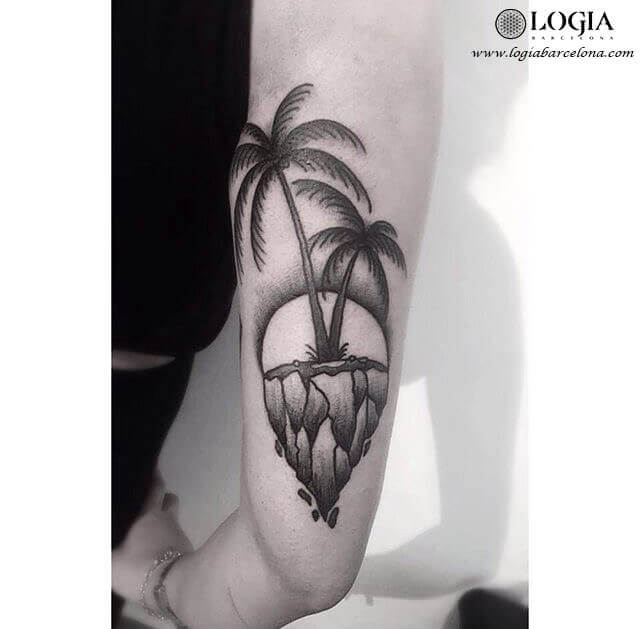 palm trees tattoo moskid logia barcelona