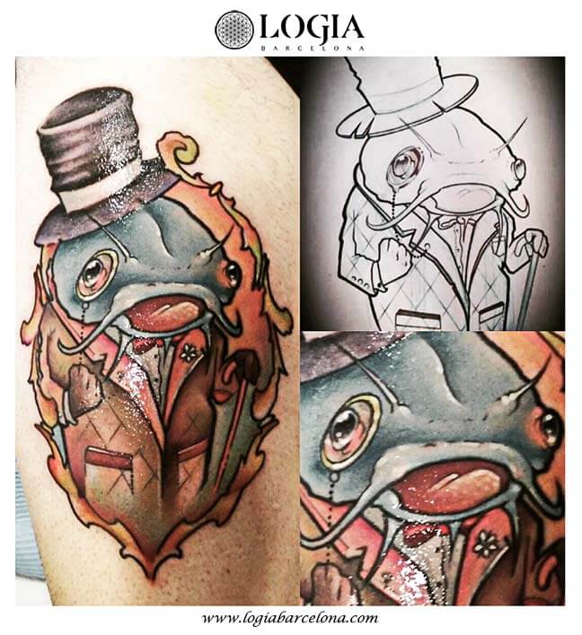 tatuaje pez color logia barcelona billy