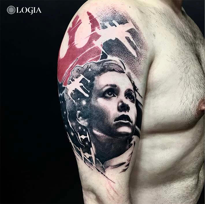 tatuaje brazo star wars leia logia barcelona zoen