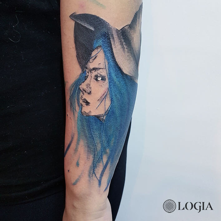 witch tattoo feminist tattoo logia barcelona dani bastos
