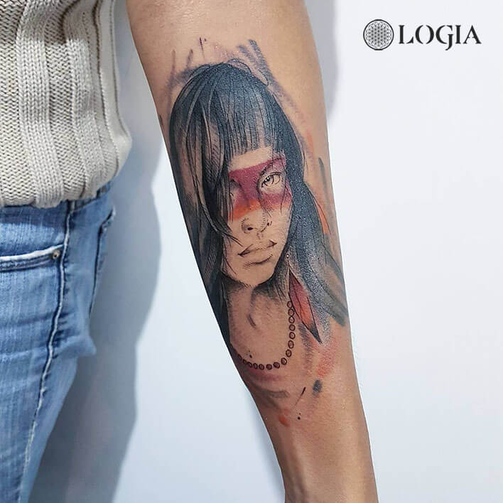 tatuaje india sketch brazo logia barcelona dani bastos
