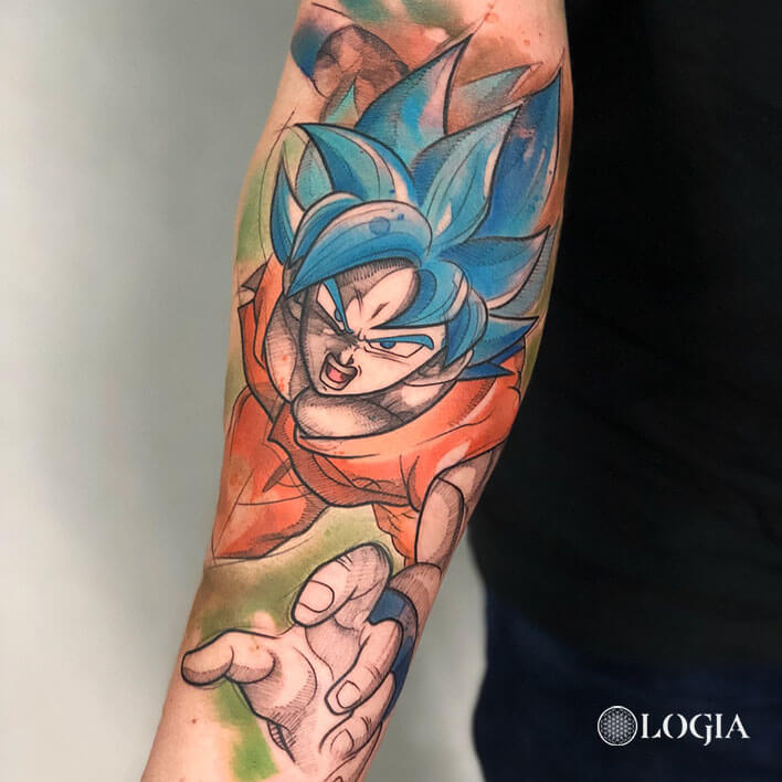 tatuaje antebrazo Goku logia barcelona rzychu