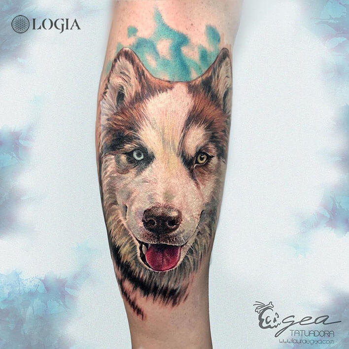 tattoo antebrazo husky logia barcelona