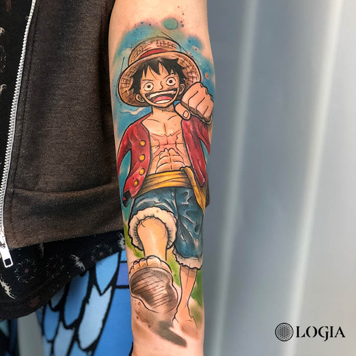 tatuaje antebrazo onepiece logia barcelona rzychu