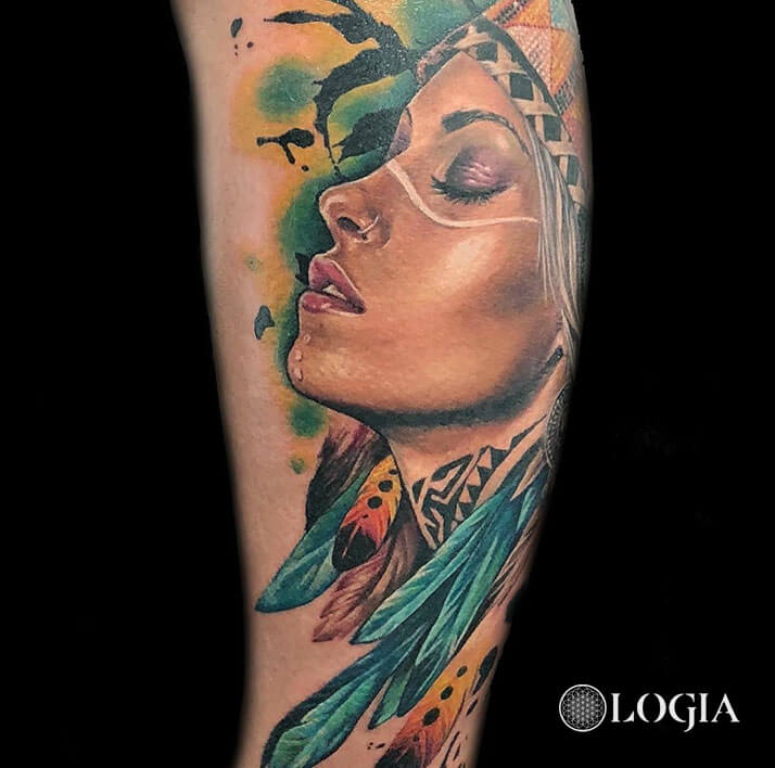 leg tattoo indian woman logia barcelona laura egea