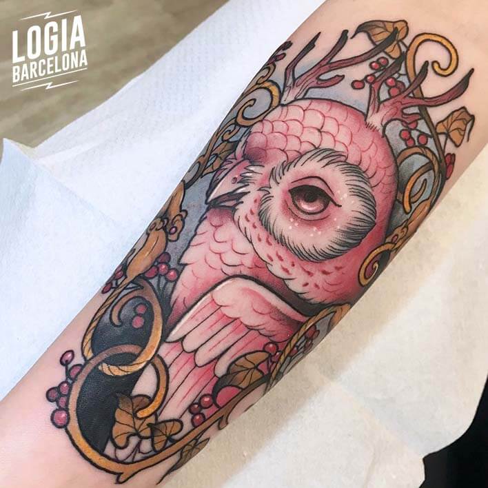 tatuaje antebrazo buho stefano giorgi