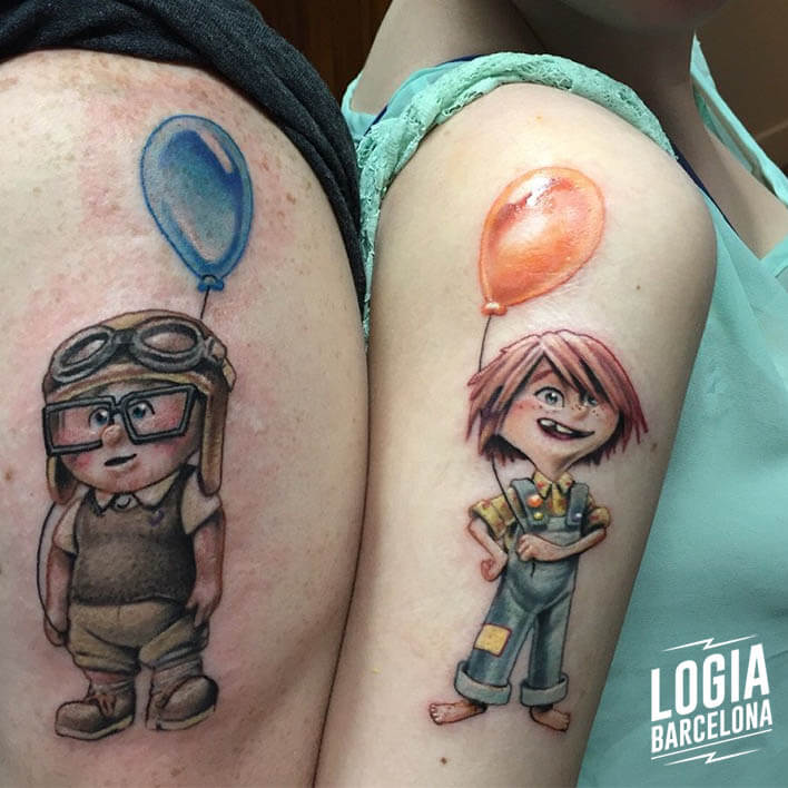 Tatuaje para parejas Up comic cartoon Logia Barcelona