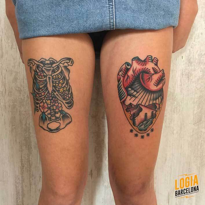 tatuaje tradicional americano corazon logia barcelona julio herrero