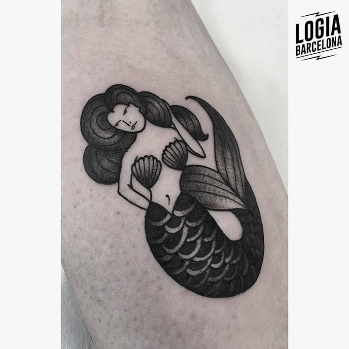 tatuaje sirena tradicional moskid logia barcelona