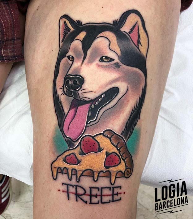 tatuaje perro alaskan malamute Logia Tattoo Barcelona