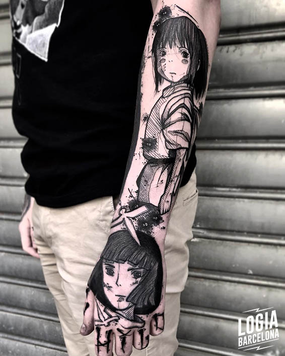 tatuaje manga Kevin Plane Logia Barcelona