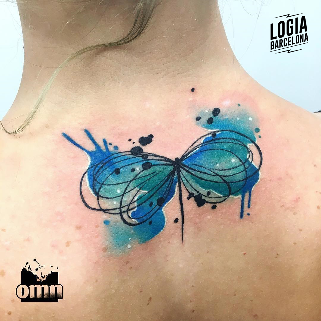 Tatuaje Libelula Watercolor Monica Ochman Logia Barcelona