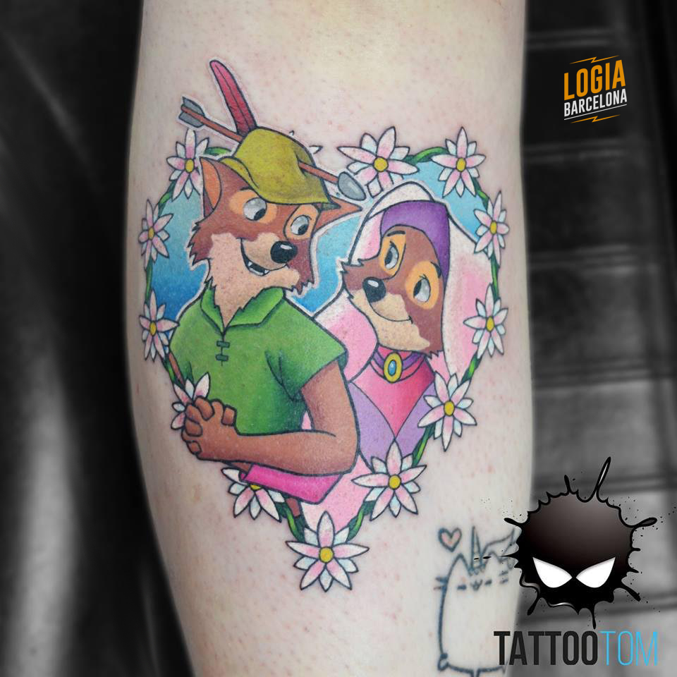 Tatuaje Robin Hood Disney cartoon Tattootom Logia Barcelona