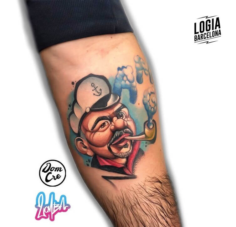 Tatuaje Popeye Newschool Giulio Lombardi Logia Barcelona