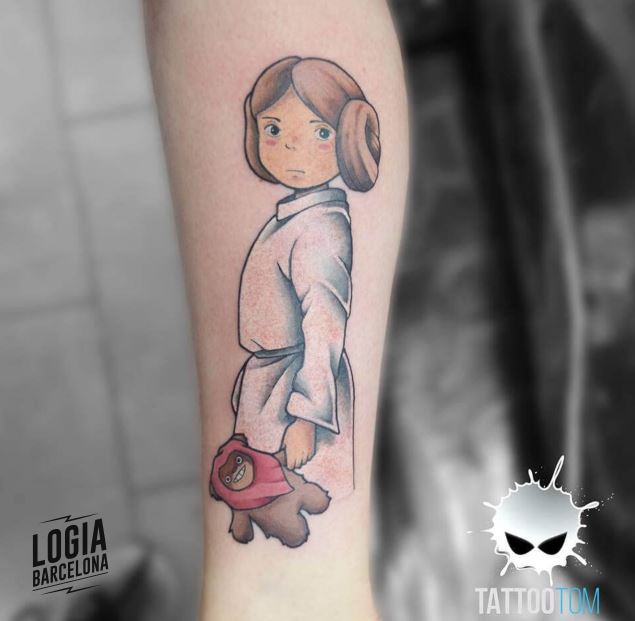 Star Wars Tattoo - Leia Tattoo Studio Ghibli - Logia Barcelona Tattootom