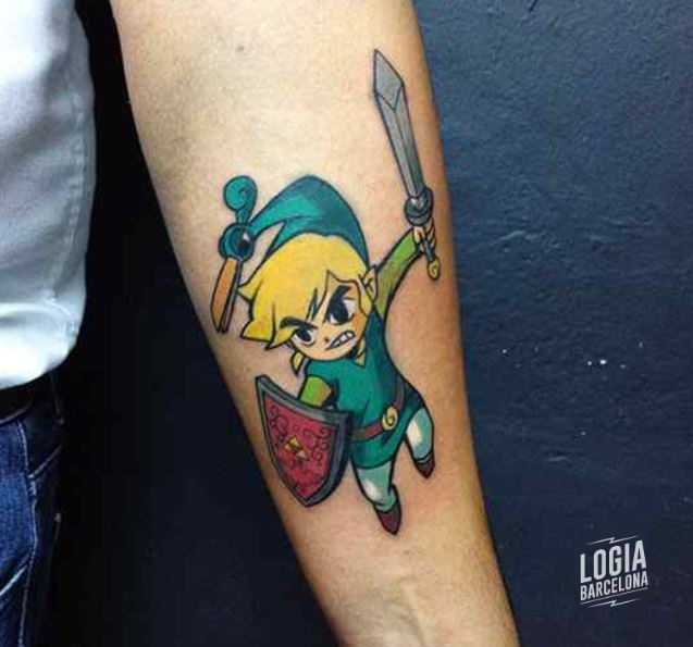Tatuaje Zelda Link - Logia Barcelona Angel Oviedo