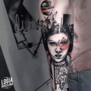 tatuaje_brazo_leia_disney_logia_barcelona   