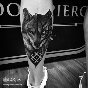 tatuaje-lobo-antepierna-logiabarcelona-beve       