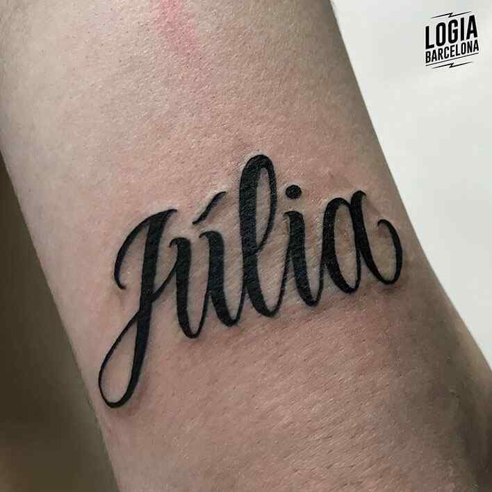 tatuaje lettering nombre diego fustar logia barcelona