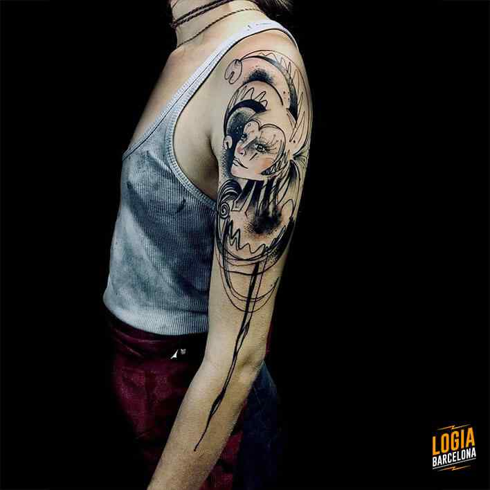 tatuaje sketch arlequin Logia Barcelona