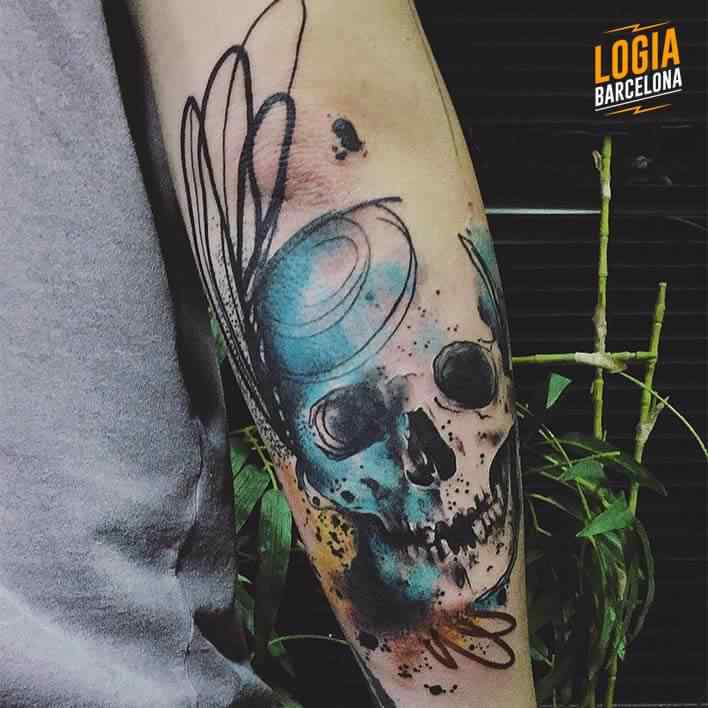 tatuaje sketch calavera Logia Barcelona