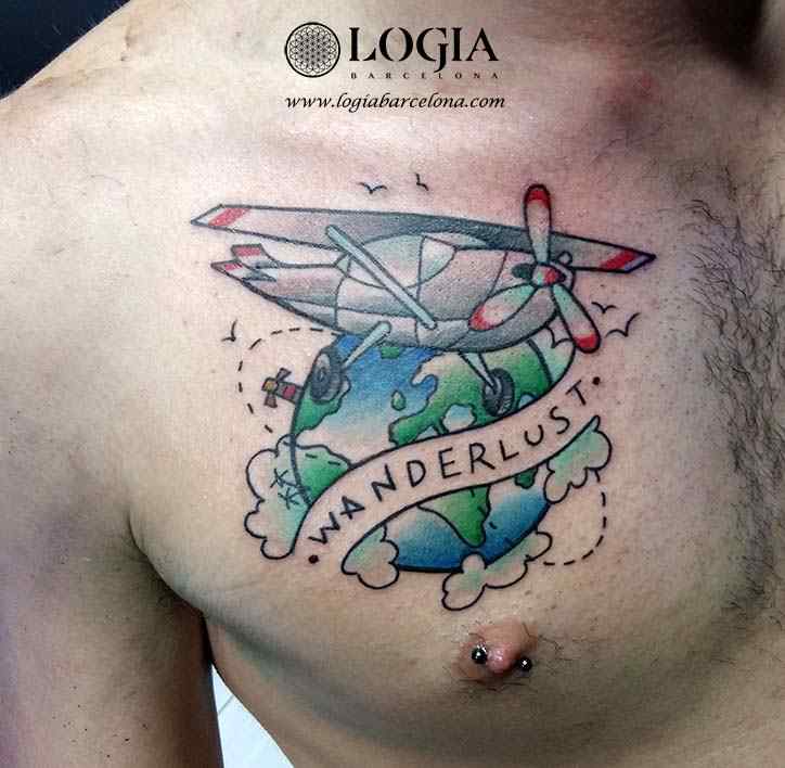 tatuaje viajero wanderlust Logia Barcelona