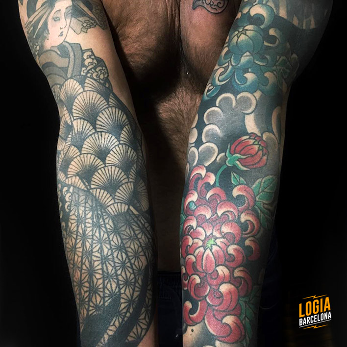 tatuaje_japones_brazos_lelectric_Logia_Barcelona