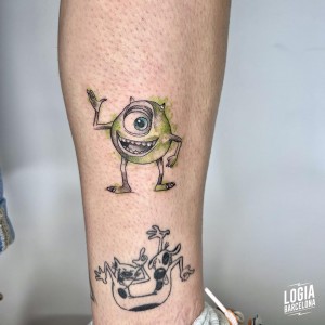 tatuaje_pierna_monstruos_logiabarcelona_mar
