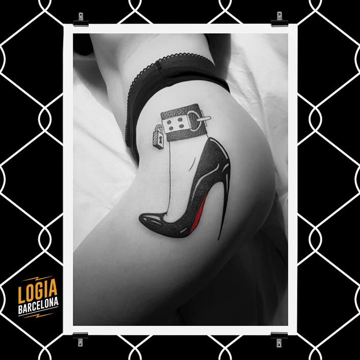 tatuaje sensual zapato tacon Logia Barcelona