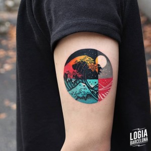 tatuaje_brazo_ukiyo_e_luna_triangulo_color_logia_barcelona_polyc 