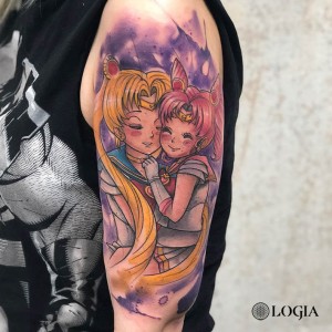 Tatuaje manga Sailormoon en el hombro Rzychu