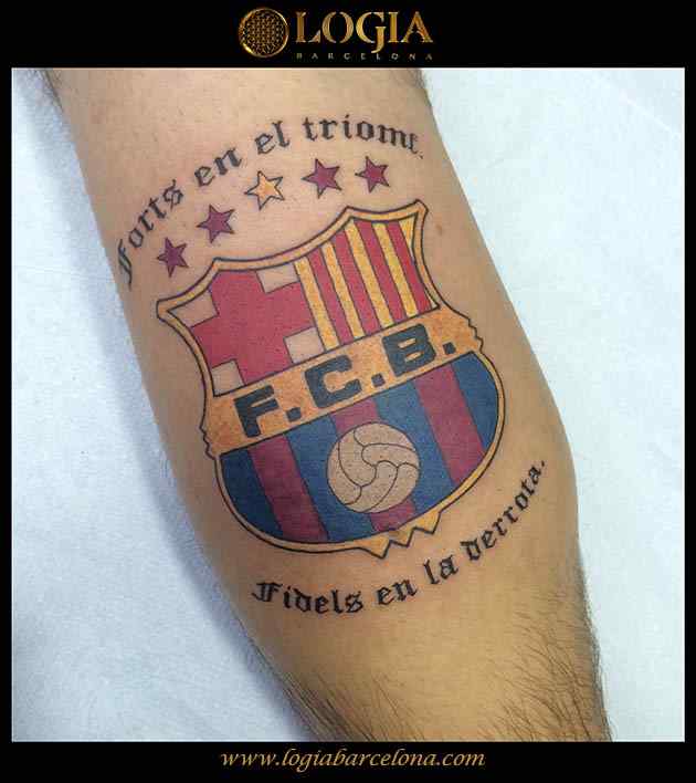 Tatuaje escudo del Barça futbol Logia Barcelona